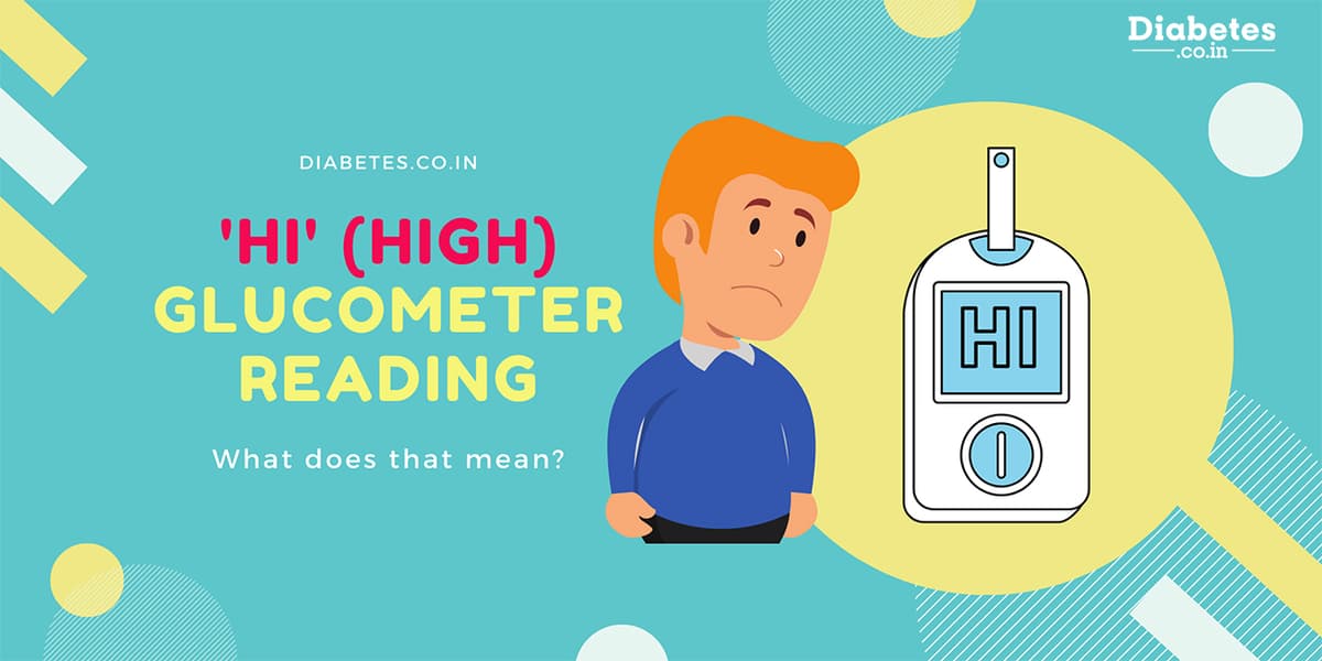 What does it mean when a Glucometer says Hi (High)?